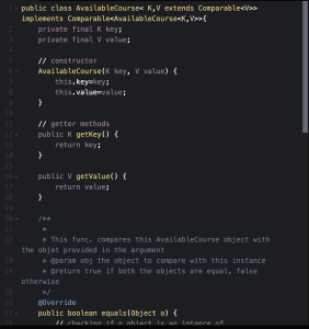 sample Java code